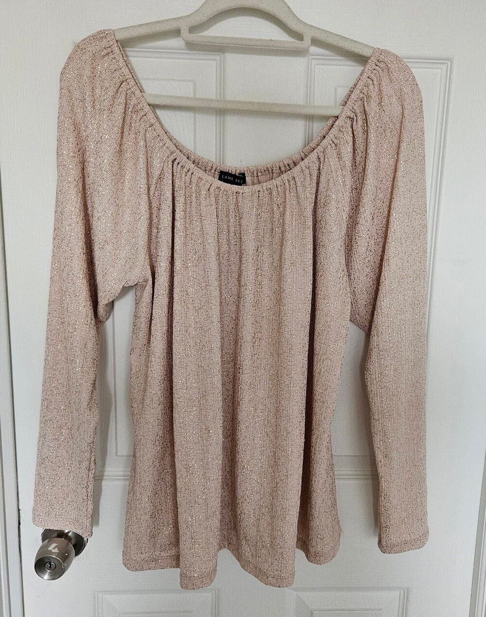 Lane Bryant Off The Shoulder Blouse Pink Glitter 22/24